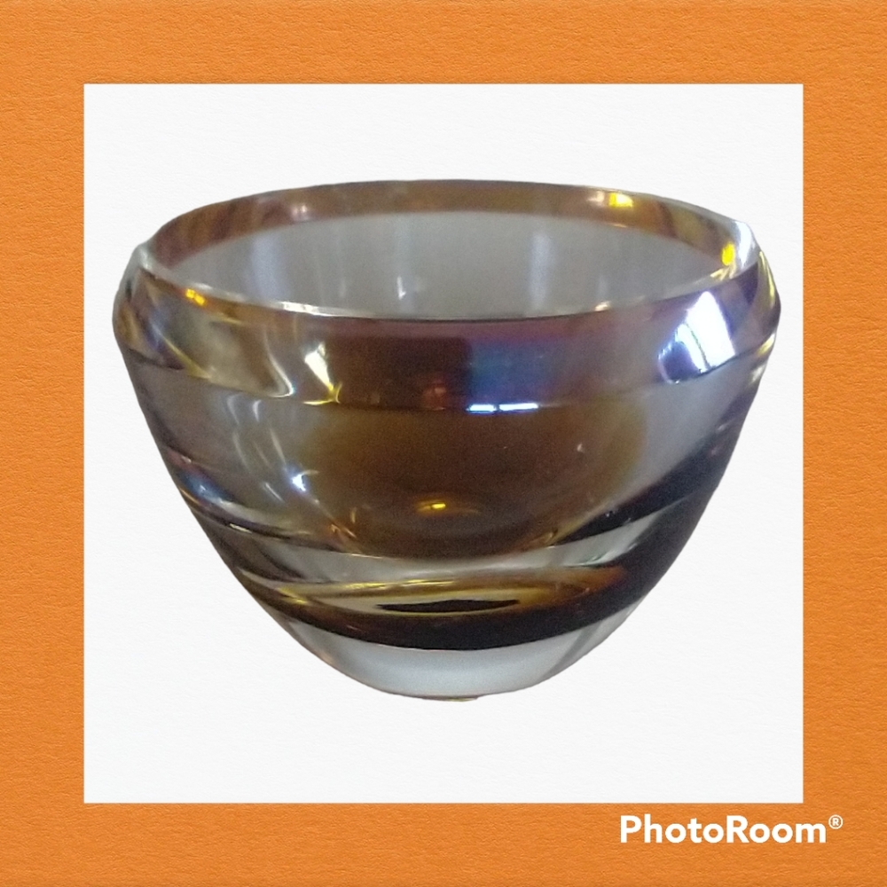Waterford Evolution Style Hand Blown Lead Crystal Glass Centerpiece Bowl 4"H 5"W